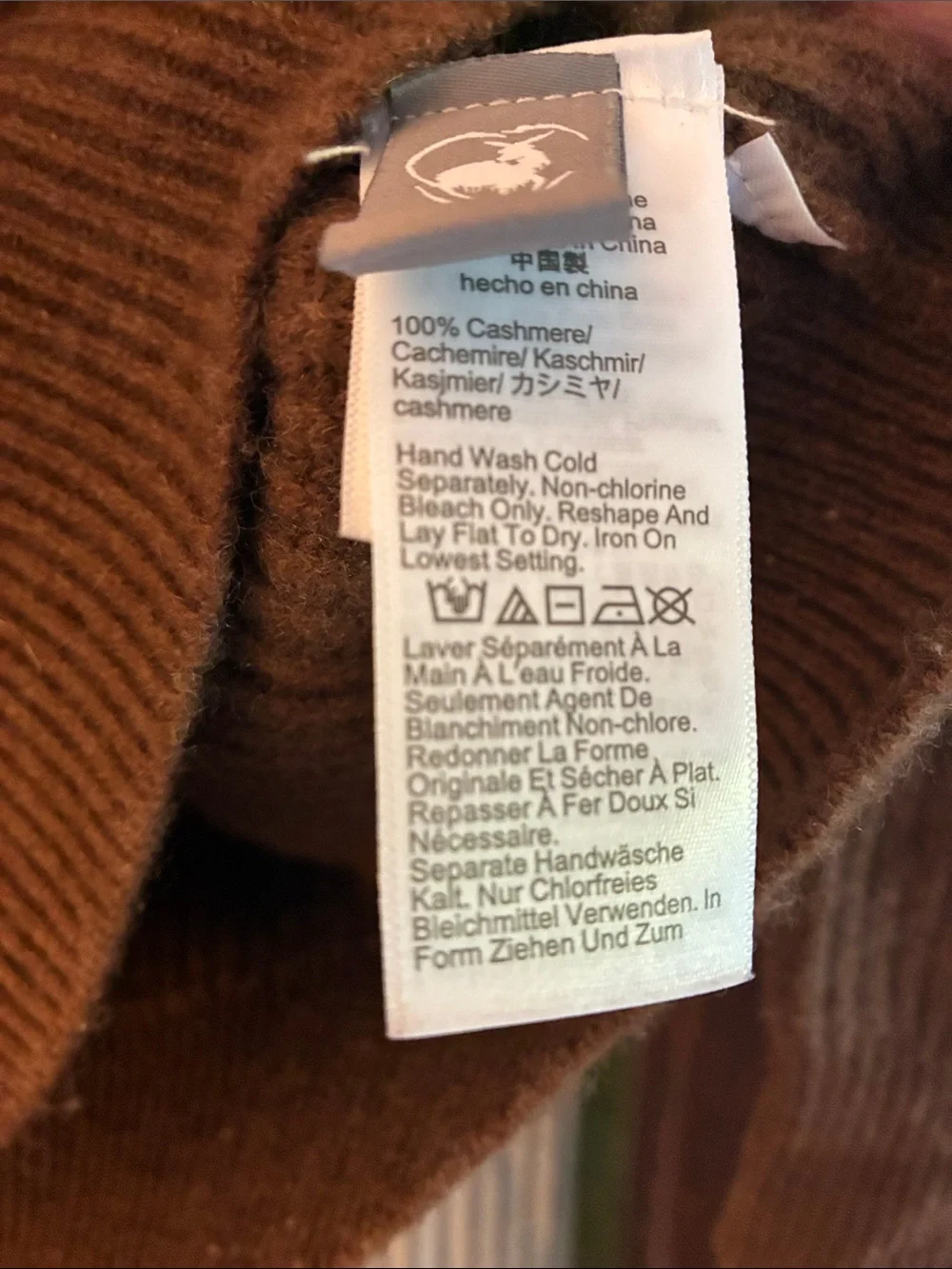 J. Crew Brown Ribbed Cashmere Crewneck Sweater